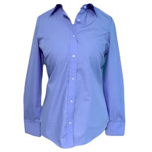 Ladies IZOD Non Iron Pretty Light Blue Crisp Collar Button Up - Cufflinks